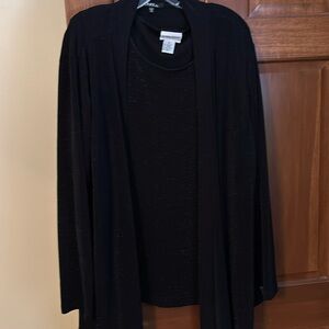Onyx Nite Shimmery Cardigan/Top, Size 2X